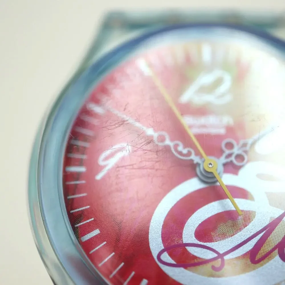 Swatch Bouquet Pour Maman Blue Pink 34mm Womens Watch Swiss Made w New Battery
